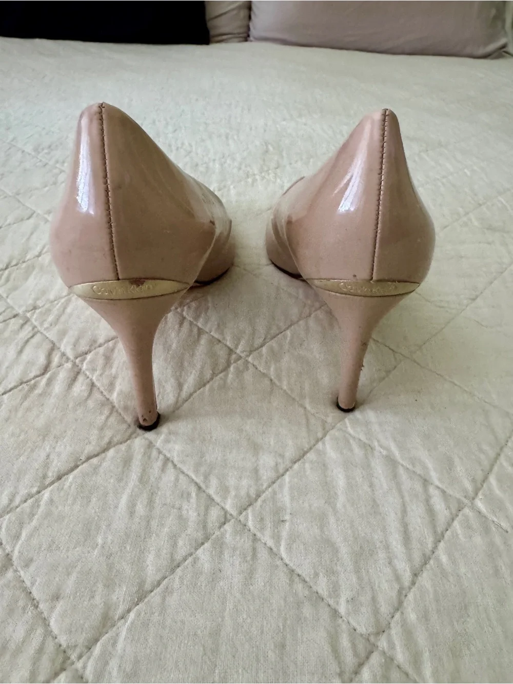 Calvin Klein Blush Patent Pointed-Toe Pumps
